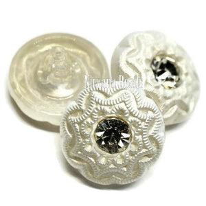 Czech Glass Buttons - Shank Buttons - Artisan Button - Handmade Button - 13mm (3871) 1pcs