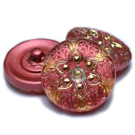 Czech Glass Buttons - Shank Buttons - Artisan Button - Handmade Button - 18mm (2012) 1pcs