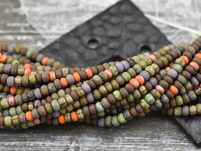 Picasso Seed Beads - Aged Picasso Beads - Czech Glass Beads - Size 5 Seed Beads - 5/0 - 20" Strand - (1417)