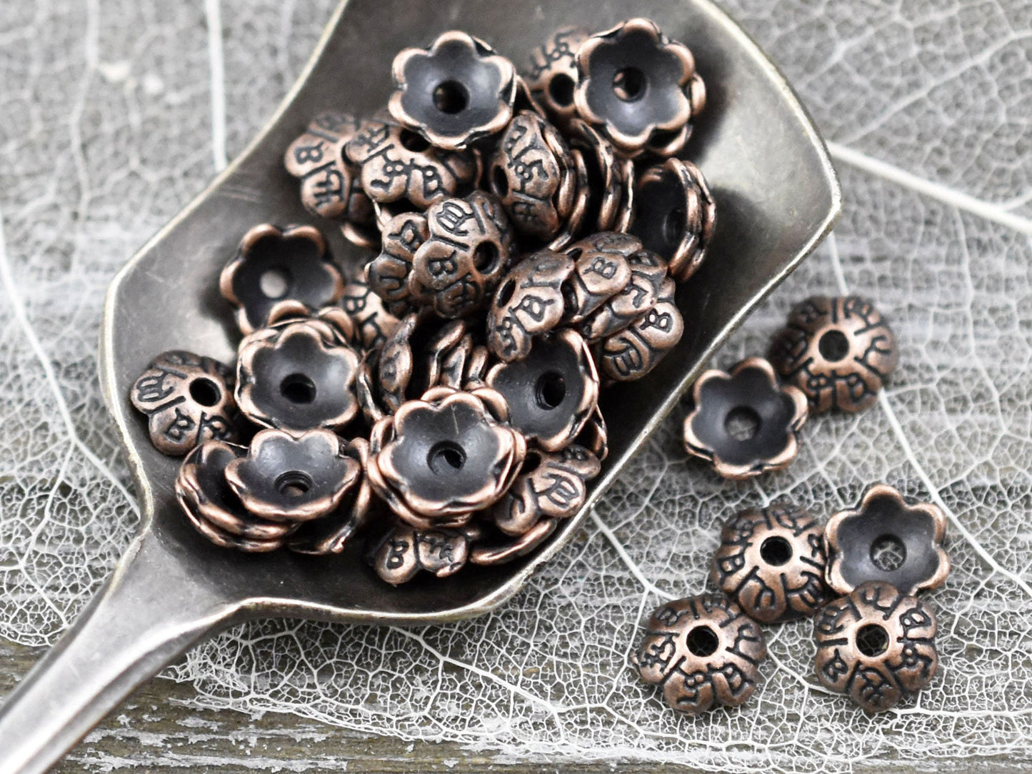 *250* 6mm Antique Copper Bead Caps