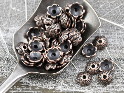 *250* 6mm Antique Copper Bead Caps