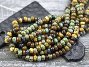Aged Picasso Beads - Large Seed Beads - Czech Glass Beads - 2/0 - Size 2 Beads - 10
