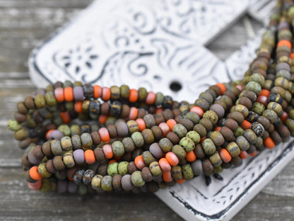 Picasso Seed Beads - Aged Picasso Beads - Czech Glass Beads - Size 5 Seed Beads - 5/0 - 20" Strand - (1417)