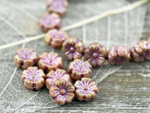 Czech Flower Beads - Czech Glass Beads - Hawaiian Flower Beads - 16pcs - 9mm - (5376)