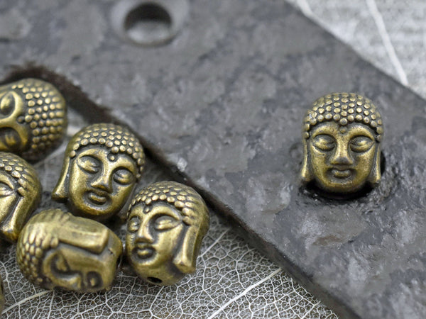 *10* 10x8mm Antique Bronze Buddha Head Beads