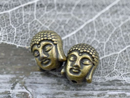 *10* 10x8mm Antique Bronze Buddha Head Beads
