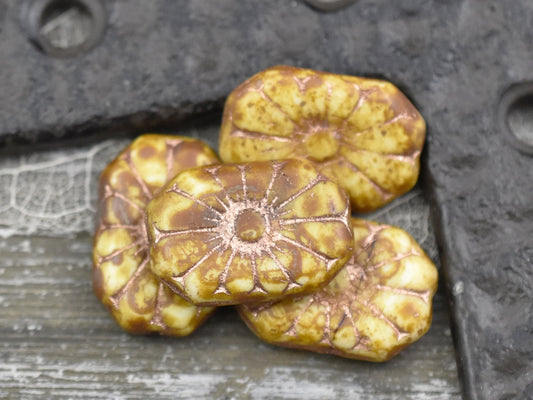 Picasso Beads - Czech Glass Beads - Chunky Beads - 19x13mm - 4pcs - (B622)