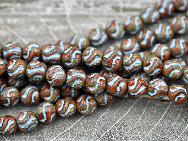 Picasso Beads - Czech Glass Beads - Round Beads - Love Knot Beads - 8mm - 16pcs - (4194)