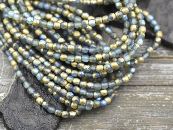 3mm Beads - Czech Glass Beads - Round Beads - 3mm Druk - Druk Beads - Small Beads - 50pcs - (2765)
