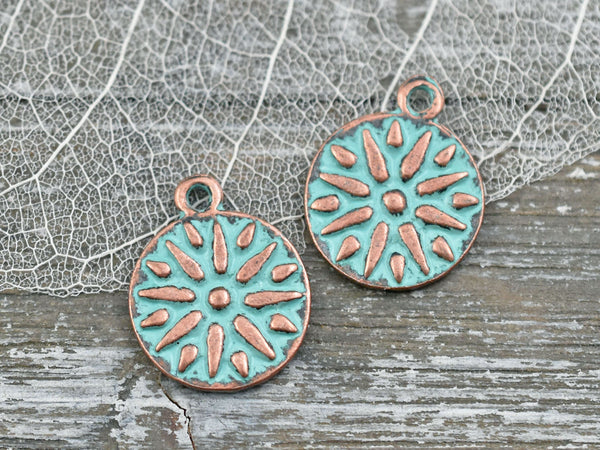 *20* 18x14mm Copper Patina Medallion Charms