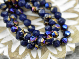 Czech Glass Beads - English Cut Beads - Antique Cut Beads - Round Beads -8mm or 10mm