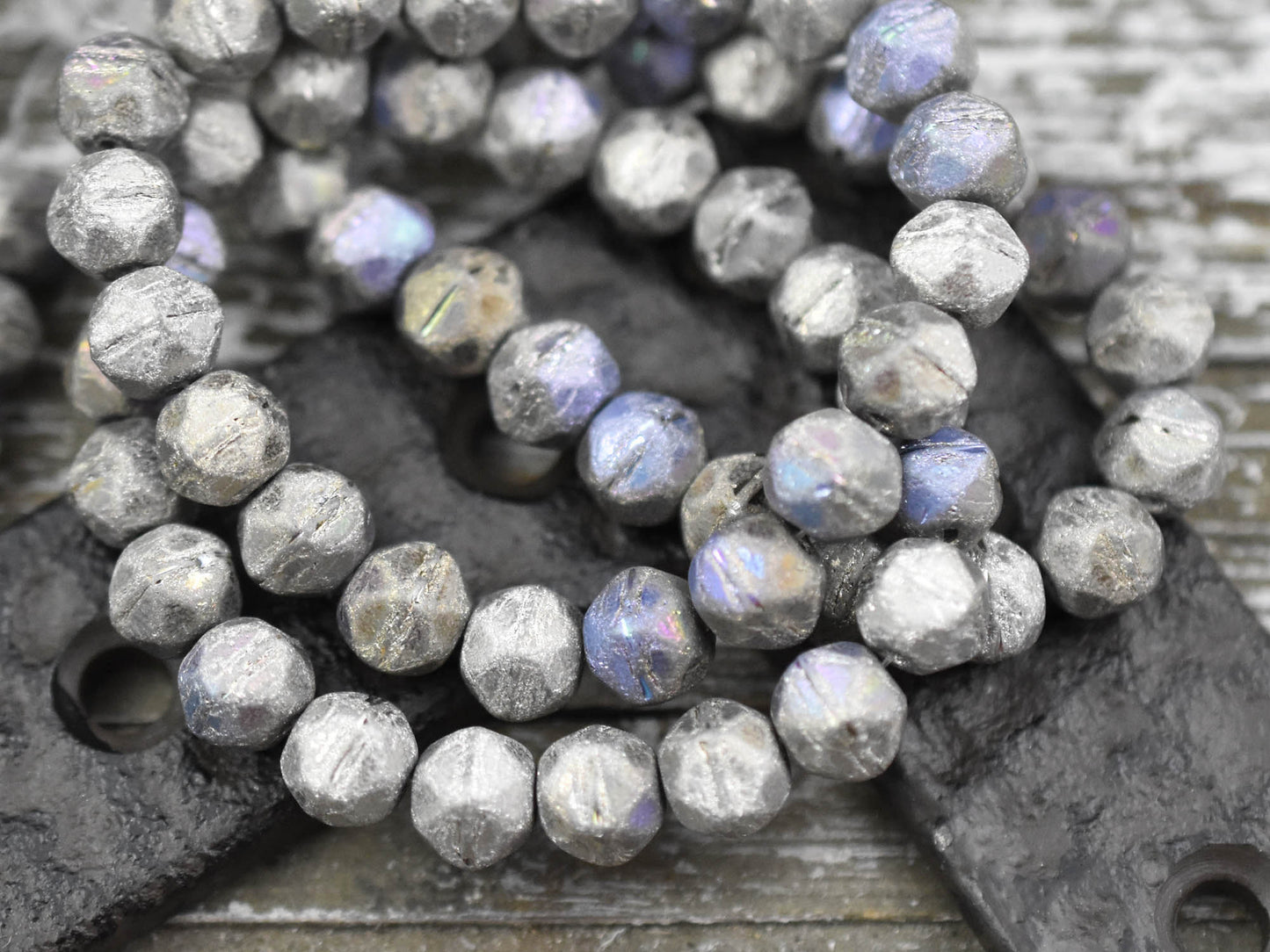 New Czech Beads - Czech Glass Beads - Etched Beads - English Cut Beads - Antique Cut Beads - Round Beads - 8mm or 10mm