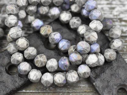 New Czech Beads - Czech Glass Beads - Etched Beads - English Cut Beads - Antique Cut Beads - Round Beads - 8mm or 10mm