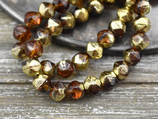 Czech Glass Beads - Etched Beads - English Cut Beads - Antique Cut Beads - Round Beads - Choose from 8mm or 10mm