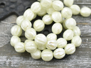 Czech Glass Beads - Faceted Melon - Melon Beads - Picasso Beads - Round Beads - 10mm - 10pcs (B184)