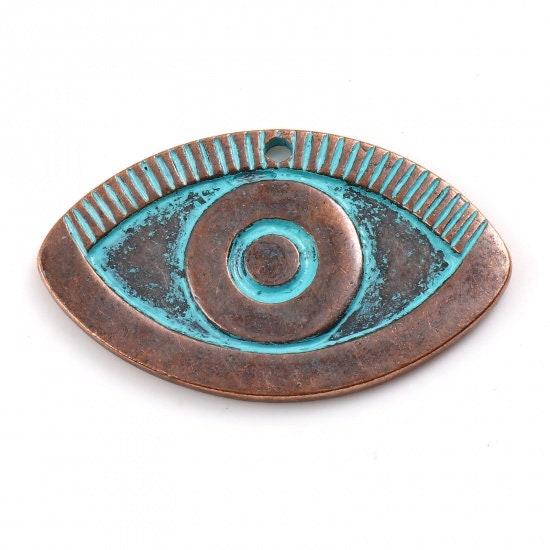 *10* 34x20mm Copper Patina Marquise Eye Charms