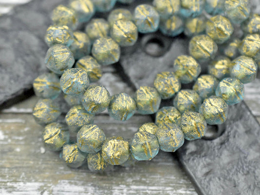 Etched Beads - New Czech Beads - Czech Glass Beads - English Cut Beads - Antique Cut Beads - Round Beads - 20pcs - 8mm (923)