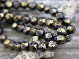 Czech Glass Beads - Etched Beads - English Cut Beads - Antique Cut Beads - Round Beads - Choose from 8mm or 10mm