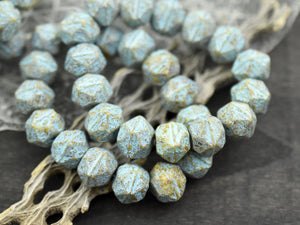 Czech Glass Beads - Etched Beads - English Cut Beads - Antique Cut Beads - Round Beads - 8mm or 10mm
