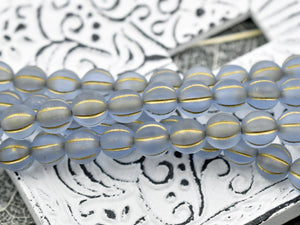 Melon Beads -  Czech Glass Beads - Round Beads - 8mm Beads - 16pcs - (5951)