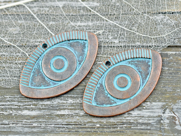 *10* 34x20mm Copper Patina Marquise Eye Charms