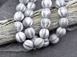 Melon Beads - Picasso Beads - Czech Glass Beads - Round Beads - New Czech Beads -- Choose Your Size