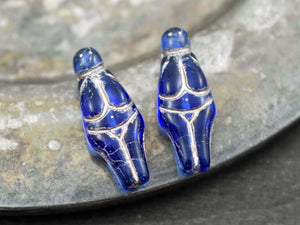 Goddess Bead - Czech Glass Beads - Female Goddess - Picasso Beads - 21x10mm - 4pcs - (903)