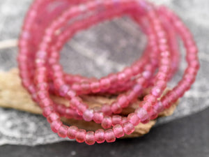 Czech Glass Beads - Micro Spacers - Spacer Beads - Pink Spacer Bead - Glass Spacers - 2x3mm - 50pcs - (3687)