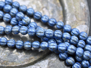 Melon Beads - Picasso Beads - Czech Glass Beads - Round Beads - 8mm Beads - 16pcs - (A445)