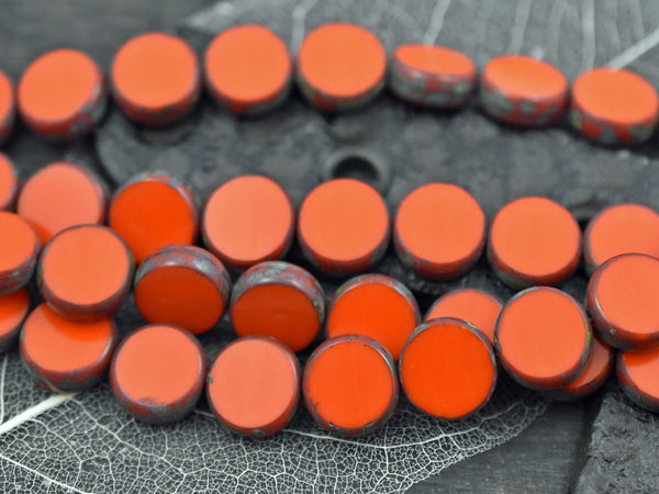 Picasso Beads - Czech Glass Beads - Coin Beads - Lentil Beads - Table Cut Beads - Disc Beads - 11mm - 10pcs - (1710)