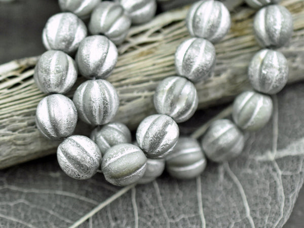 Melon Beads - Picasso Beads - Czech Glass Beads - Round Beads - New Czech Beads -- Choose Your Size