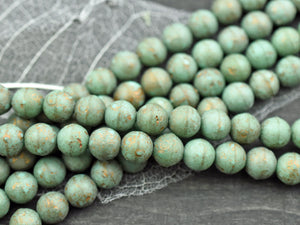 Picasso Beads - Etched Beads - Czech Glass Beads - 8mm Beads - Druk Beads - Round Beads - 16pcs - (2400)