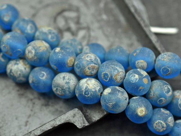 Picasso Beads - Czech Glass Beads - Large Glass Beads - Druk Beads - Chunky Beads - 10pcs - 12mm - (A722)