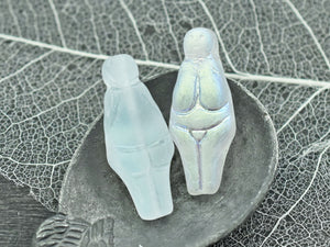 Goddess Bead - Czech Glass Beads - Female Goddess - Picasso Beads - 21x10mm - 4pcs - (1119)