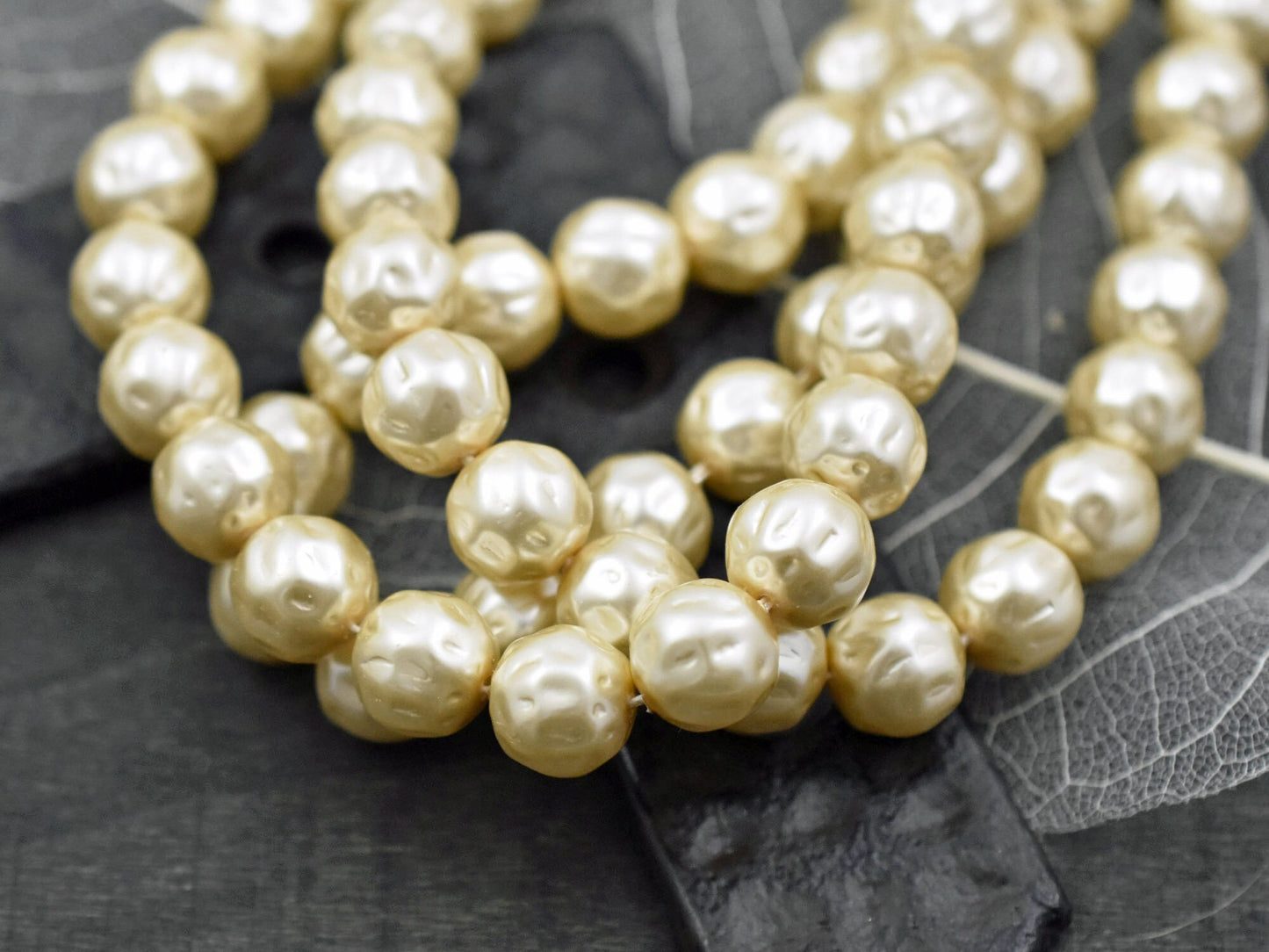 Czech Glass Beads - Pearl Beads - Czech Glass Pearls - Baroque Pearl Beads - Cream Pearl Beads - 8mm or 10mm -- Choose Your Quantity