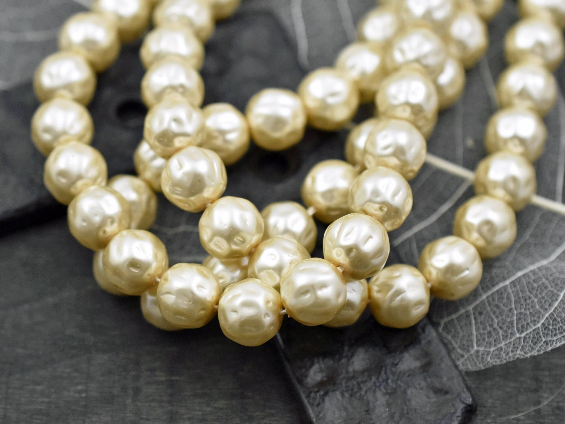 Czech Glass Beads - Pearl Beads - Czech Glass Pearls - Baroque Pearl Beads - Cream Pearl Beads - 8mm or 10mm -- Choose Your Quantity