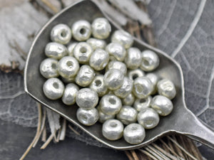 Silver Seed Beads - 6/0 Seed Beads - Silver Spacer Beads - Miyuki Beads - Baroque Seed Beads - 4