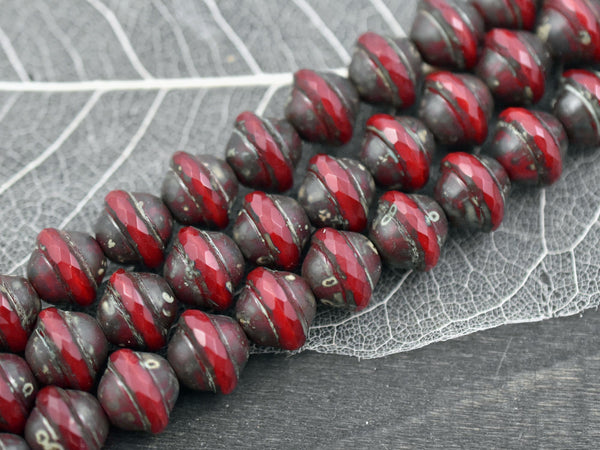 Picasso Beads - Czech Glass Beads - Saturn Beads - Vintage Beads - Large Glass Beads - 10pcs - 11x9mm - (B427)