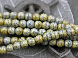 Picasso Beads - Czech Glass Beads - Round Beads - 8mm Beads - Druk Beads - 16pcs - 8mm - (5058)