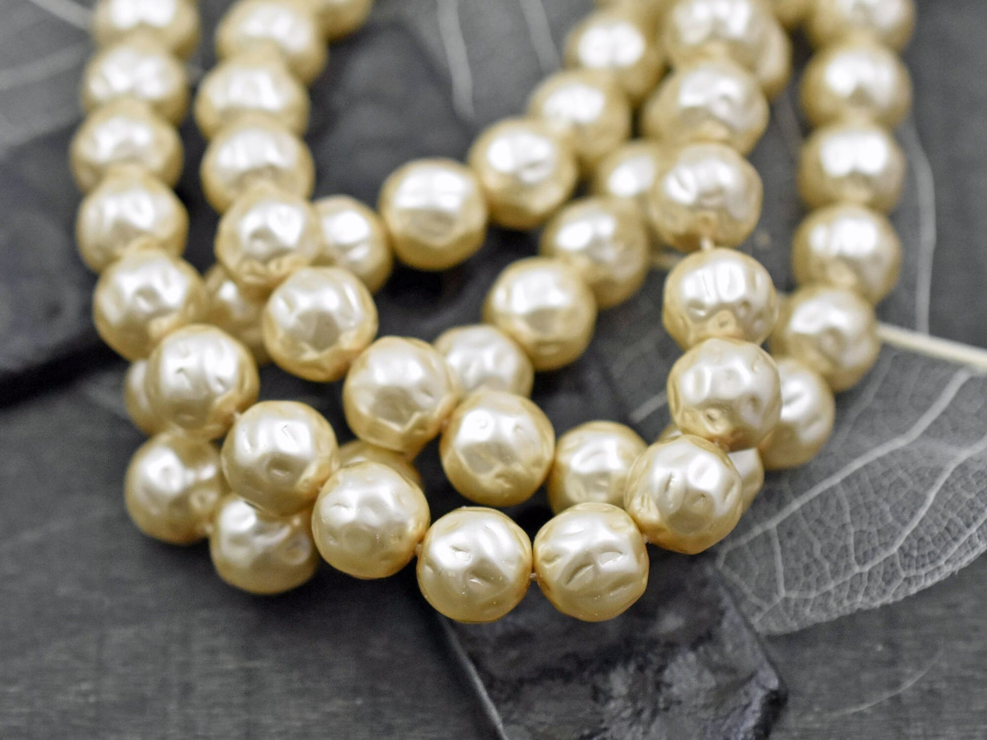 Czech Glass Beads - Pearl Beads - Czech Glass Pearls - Baroque Pearl Beads - Cream Pearl Beads - 8mm or 10mm -- Choose Your Quantity