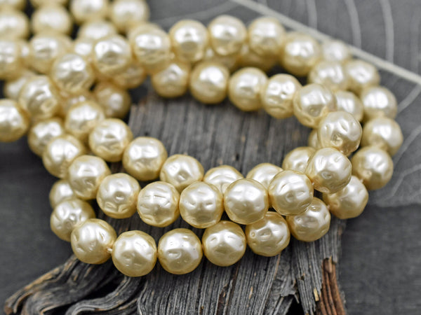 Czech Glass Beads - Pearl Beads - Czech Glass Pearls - Baroque Pearl Beads - Cream Pearl Beads - 8mm or 10mm -- Choose Your Quantity