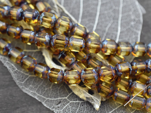 Picasso Beads - Czech Glass Beads - Cathedral Beads - 8mm Beads - Fire Polish Beads - 19pcs - 8mm - (B210)