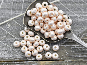 Baroque Pearls - Silver Seed Beads - 6/0 Seed Beads - Pink Spacer Beads - Miyuki Beads - Pearl Seed Beads - 4" Tube - 7.6 grams (B203)
