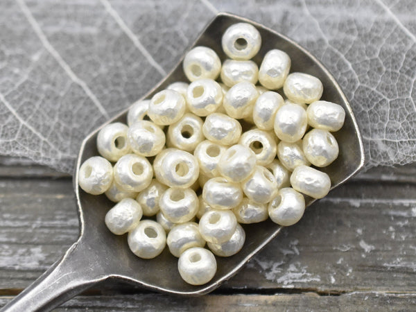 Baroque Pearls - White Seed Beads - 6/0 Seed Beads - Spacer Beads - Miyuki Beads - Pearl Seed Beads - 4" Tube - 7.6 grams (B577)
