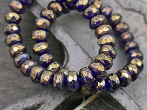 Picasso Beads - Czech Glass Beads - Rondelle Beads - Czech Rondelles - Firepolish Beads - 25pcs - 5x7mm - (699)