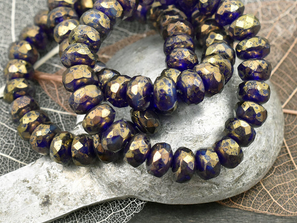 Picasso Beads - Czech Glass Beads - Rondelle Beads - Czech Rondelles - Firepolish Beads - 25pcs - 5x7mm - (699)