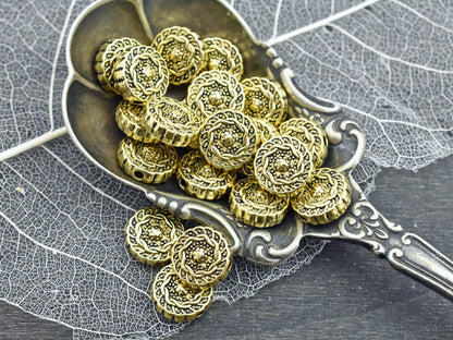 Metal Beads - Antique Gold - Gold Beads - Gold Spacers - Spacer Beads - Bead Findings - 20pcs - 10mm - (B817)