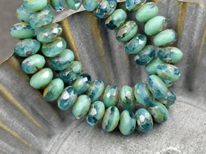 Picasso Beads - Czech Glass Beads - Rondelle Beads - Czech Rondelles - Firepolish Beads - 25pcs - 5x7mm - (2332)