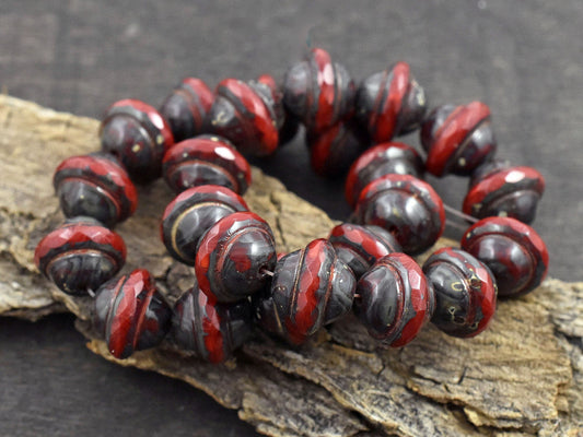 Picasso Beads - Czech Glass Beads - Saturn Beads - Chunky Beads - Large Glass Beads - 10x12mm