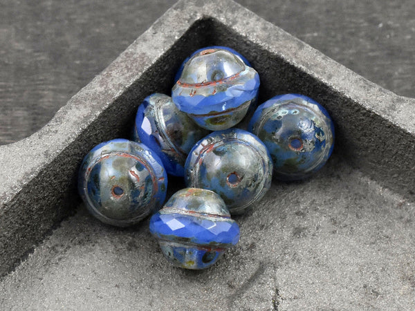 Picasso Beads - Czech Glass Beads - Saturn Beads - Chunky Beads - Large Glass Beads - 10x12mm